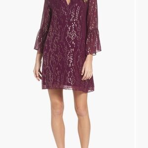 Lilly Pulitzer Purple Dress with Bell Sleeves